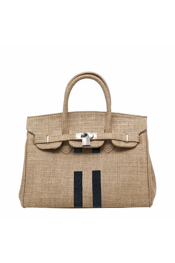 Jute Mini Çanta / Gümüş Monogram